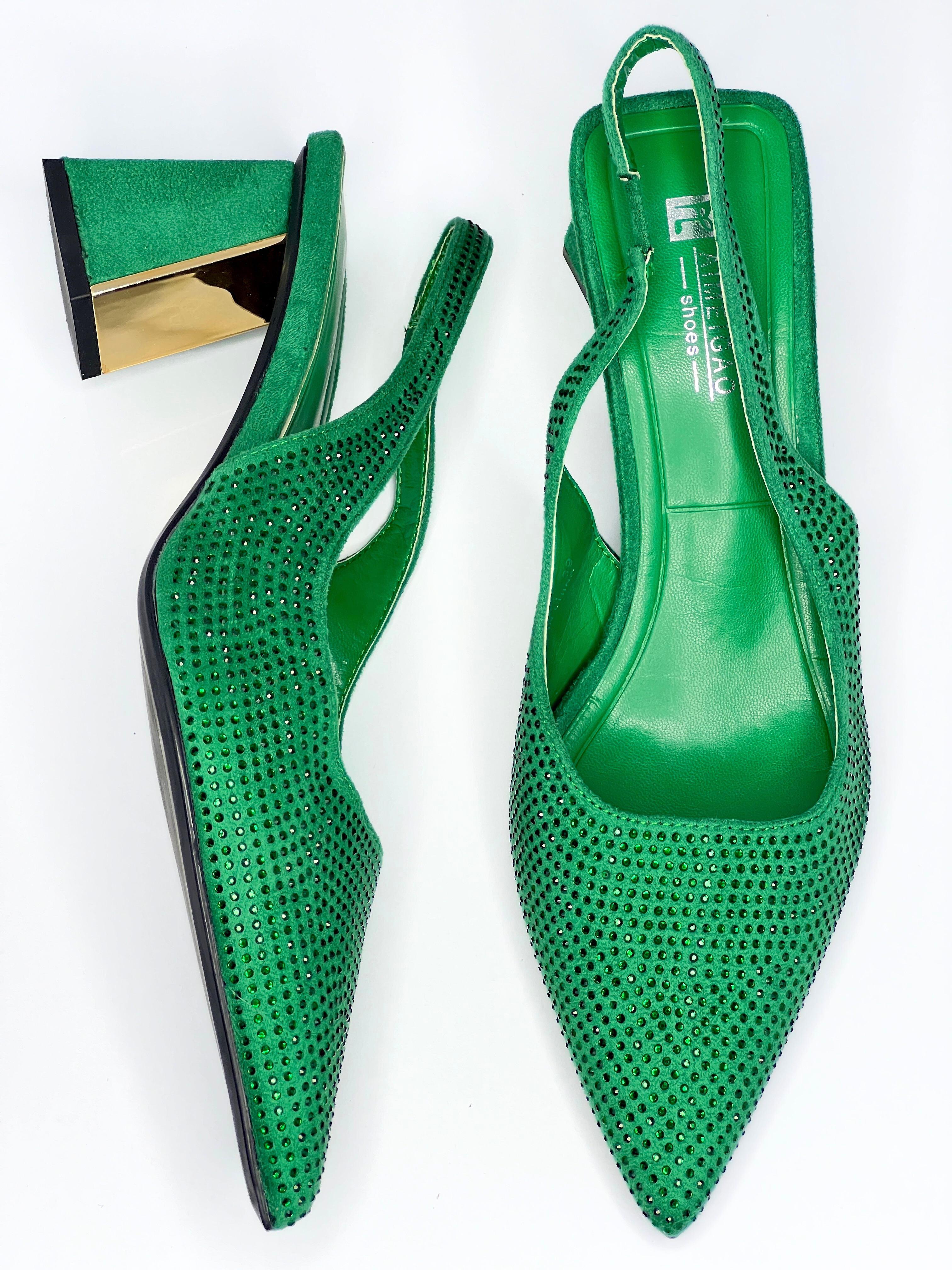 کفش فول نگین پاشنه ۶ سانتی